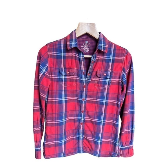 Kuhl Women’s Red Plaid 100% Cotton Button Down Long Sleeve Shirt, Size Small - Picture 1 of 9